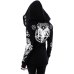 Black Hoodie Sweatshirt Women Plus Size Tops Punk Gothic Print Hooded Hipster Streetwear Spring Big Sizes 5XL Goth Girls Hoodies