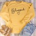 Blessed Women Sweatshirts Pink Tops Fall Clothing Christian Graphic Pullover Hoodie Long Sleeve Lady Streetwear Drop Shipping