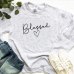 Blessed Women Sweatshirts Pink Tops Fall Clothing Christian Graphic Pullover Hoodie Long Sleeve Lady Streetwear Drop Shipping