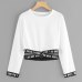 Crop sweatshirt women hoodies winter pullover Harajuku moletom Autumn Female Letters Hoodies clothes sudadera mujer