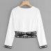 Crop sweatshirt women hoodies winter pullover Harajuku moletom Autumn Female Letters Hoodies clothes sudadera mujer