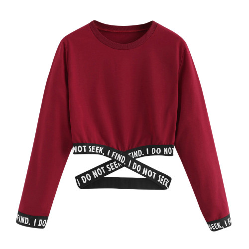 Crop sweatshirt women hoodies winter pullover Harajuku moletom Autumn Female Letters Hoodies clothes sudadera mujer