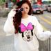 Cute Mickey Print Women Hoodie Thin Fashion Long Sleeve O Neck Cotton Ladies Sweatshirt Casual Loose Womens Hoodies Pullover