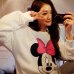 Cute Mickey Print Women Hoodie Thin Fashion Long Sleeve O Neck Cotton Ladies Sweatshirt Casual Loose Womens Hoodies Pullover