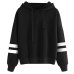 Fashion Autumn Winter Women Sweatshirt With Hat Drawstring Long Sleeve Striped Splicing Hoodies Ladies Girls Pullover QL Sale