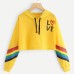 Fashion Female Long Sleeve Hoodie Pullover Sweatshirt Rainbow Letter Print Women's Sweatshirt Tops Ladies clothes felpe donna