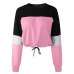 Fashion Splcing Color Hoodies Pullover Women Autumn Winter O-Neck Hoodie Female Sweatshirt Coat Tops Clothes moletom feminino