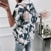 Female Sweatshirts 2019 Autumn Winter Fashion Floral Print Womens Hoodie Long Sleeve Zipper Hooded Sweatshirt Casual Outerwear