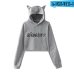 Frdun Tommy 2018 NEW Ariana Grande hot fashion so trend sala Cat Crop Top Women Hoodies Sweatshirts Sexy Kpop Harajuku Plus Size