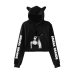 Frdun Tommy 2018 NEW Ariana Grande hot fashion so trend sala Cat Crop Top Women Hoodies Sweatshirts Sexy Kpop Harajuku Plus Size