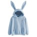 Free Shipping Hoodies Rabbit Ear sudadera kawaii Sweatshirt Women Winter Warm Pink Hoodies Sweatshirts With Front Pocket 80816