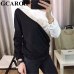 GCAROL 2019 Fall Winter Two Tone Colored Women Sweatshirt Casual Oversize Hoodies Elastic Cuff Stretch Active Wear Sport Tops