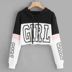 Harajuku Hoodies Sweatshirt Women Streetwear Letter Crop Top Hoodie 2018 Autumn Women Fashion Clothes Korean Moletom