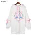 Harajuku Lolita Style Women Sweatshirt Rabbit Pentacle Print Lace Up Hoodies Casual Loose Long Sleeve Tracksuit hoodies women