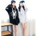 Harajuku Lolita Style Women Sweatshirt Rabbit Pentacle Print Lace Up Hoodies Casual Loose Long Sleeve Tracksuit hoodies women