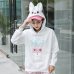 Harajuku Strawberry Embroidery Lavender White Sweatshirt Spring Autumn Women Kawaii Loose Long Sleeves Tops Oversized Hoodies