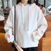 Harajuku Strawberry Embroidery Lavender White Sweatshirt Spring Autumn Women Kawaii Loose Long Sleeves Tops Oversized Hoodies