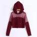 Harajuku Sweatshirt Hoodies Autumn 2018 Women Streetwear Mesh Patchwork Hoodie Clothes Cropped Tumblr Moletom Feminino