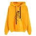 Harajuku Women's Sweatshirt and Hoody Ladies Oversize K Pop Yellow Pink Love Heart Finger  Hood Casual Hoodies for Women Girls