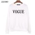 Hoodies  Women 2019 Autumn VOGUE Printing solid color Sweatshirt O Neck Pullover Winter Female Tracksuit Plus Size Clothing