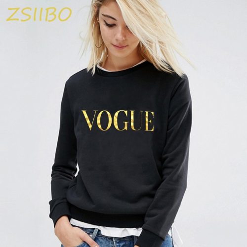 Hoodies  Women 2019 Autumn VOGUE Printing solid color Sweatshirt O Neck Pullover Winter Female Tracksuit Plus Size Clothing