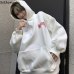 Hoodies Women Letter Printed Loose Hooded Trendy Pockets Plus Velvet Sweatshirts Womens Korean Style Harajuku All-match Chic