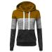 Hoodies Women Sweatshirts Fashion Womens Casual Hoodies Sweatshirt Patchwork Ladies Hooded Pullover Women Clothing Sweats Warm