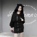 Kawaii Hoodie Harajuku Long Sweatshirt Women Black Punk Gothic Hoodies Hoody Ladies Zip-up 2019 Autumn Cute Ear Cat Hoodies