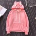 Kawaii Sweet Rabbit Ears Hooded Sweatshirt Women Harajuku Hoodies Loose Embroidery Cartoon Tracksuits Pullovers Moletom Plus XXL