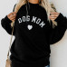 Manoswe Crew Neck Dog Mom and Cat Mom Kawaii Letter Prints Long Sleeve Hoodies Women Sweatshirt Tops Fashion Pullover Outfits