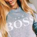 Manubeau Womens Hoodies Yes Boss Letter Printed Long Sleeve O Neck Hoodie Sweatshirt Pullover Tops Spring Autumn Femme Hoody