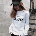 Manubeau Womens Hoodies Yes Boss Letter Printed Long Sleeve O Neck Hoodie Sweatshirt Pullover Tops Spring Autumn Femme Hoody