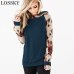 New Autumn Winter Casual Women Patchwork Striped Pullover Warm Long Sleeve Hoody Tops With Pockets Double Hood Hooded Sweatshirt