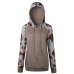 New Autumn Winter Casual Women Patchwork Striped Pullover Warm Long Sleeve Hoody Tops With Pockets Double Hood Hooded Sweatshirt