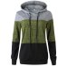 New Autumn Winter Casual Women Patchwork Striped Pullover Warm Long Sleeve Hoody Tops With Pockets Double Hood Hooded Sweatshirt