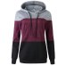 New Autumn Winter Casual Women Patchwork Striped Pullover Warm Long Sleeve Hoody Tops With Pockets Double Hood Hooded Sweatshirt