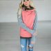 New Autumn Winter Casual Women Patchwork Striped Pullover Warm Long Sleeve Hoody Tops With Pockets Double Hood Hooded Sweatshirt