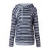 New Autumn Winter Casual Women Patchwork Striped Pullover Warm Long Sleeve Hoody Tops With Pockets Double Hood Hooded Sweatshirt