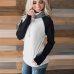 New Autumn Winter Casual Women Patchwork Striped Pullover Warm Long Sleeve Hoody Tops With Pockets Double Hood Hooded Sweatshirt