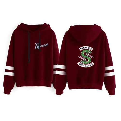 New Riverdale Hoodie Sweatshirts South Side Serpents Hoodie Women Long Sleeve Striped Pullover Tops Harajuku Hoodie Streetwear