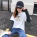 New arrival 2018 Spring Women's cartoon printed letters hoodies sweatshirt long sleeve o-neck Hoodies Stitching color Tops