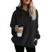 OEAK Women Fleece Hoodies 2018 Long Sleeve Hooded Pullover Sweatshirt Autumn Winter Warm Zipper Pocket Fur Coat Plus Size 5XL