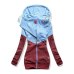 Oversize Double Hooded Sweatshirt Women Long Sleeve Autumn Spring Coat Patchwork Pocket Zipper Hoodie Plus size 3XL 4XL 5XL