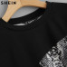 SHEIN Color Block Snake Skin Sweatshirt Preppy Round Neck Long Sleeve Pullovers Women Autumn Multicolor Sweatshirts