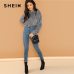 SHEIN Grey Minimalist Solid Drop Shoulder Crop Teddy Hoodie Sweatshirt Autumn Casual Fashion Women Pullovers Sweatshirts