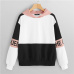 SHEIN Multicolor Elegant Color Block Letter Print Pullovers Hooded Sweatshirt 2018 Autumn Minimalist Women Sweatshirts