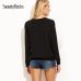 SweatyRocks Color Block Drop Shoulder Sweatshirt Womens Round Neck Long Sleeve Sporting Pullovers Sweatshirt  Fall Casual Top