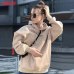 Tangada women fleece hoodie sweatshirts winter japanese fashion 2019 oversize ladies pullovers warm pocket hooded jacket SD60