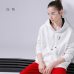 Toyouth Hooded Sweatshirts Women 2019 Autumn Winter Fleece Hoodie Letter Embroidery Solid Color Loose Tracksuit With Pocket