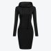 Velvet Hooded Hoodies Dress Women 2019 Autumn Winter Sweatshirts Long Sleeve Hoodies Pockets Sweatshirt Hoody Pullovers Dresses